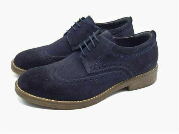 Kışlık Oxford Erkek Ayakkabı AU04 Lacivert Süet