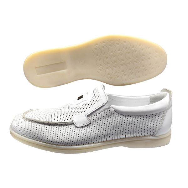 King Shoes Beyaz Yazlık Erkek Ayakkabı