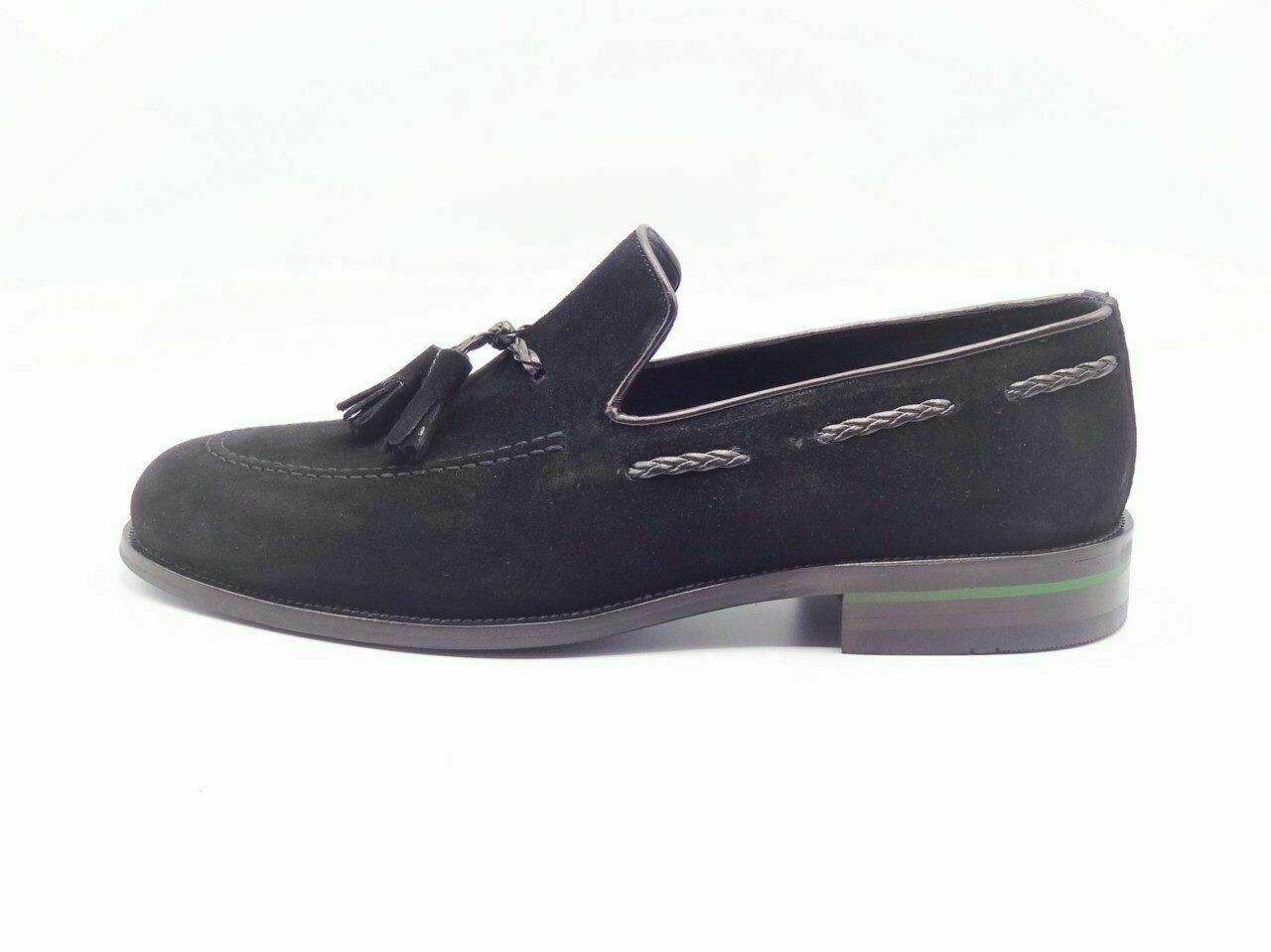 Büyük Numara-Küçük Numara Siyah Süet George Hogg Stil Model