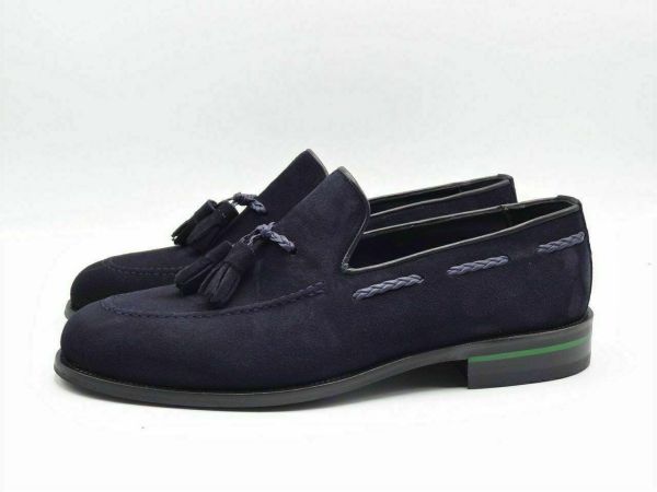 Büyük Numara-Küçük Numara Lacivert Süet George Hogg Stil Model