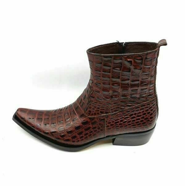 Güvener Timsah Baskı Bordo Kovboy Bot
