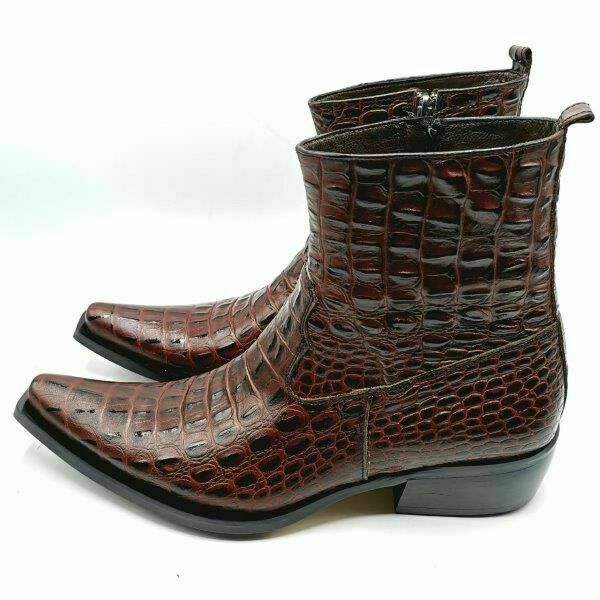 Güvener Timsah Baskı Bordo Kovboy Bot