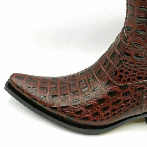 Güvener Timsah Baskı Bordo Kovboy Bot