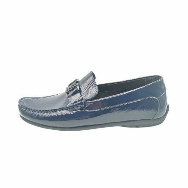 King Shoes AU247 Lacivert Rugan Erkek Ayakkabısı