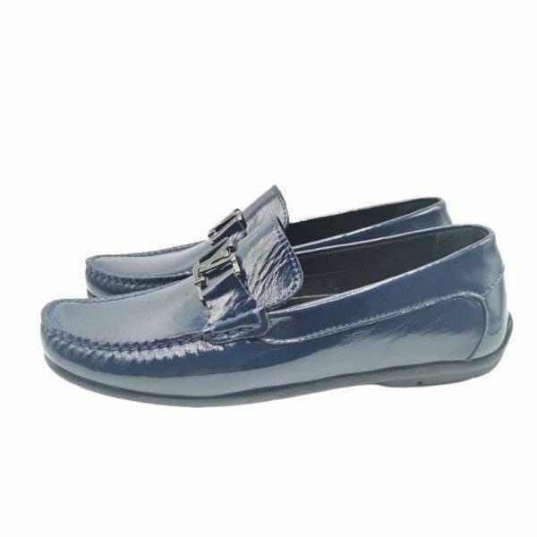 King Shoes AU247 Lacivert Rugan Erkek Ayakkabısı