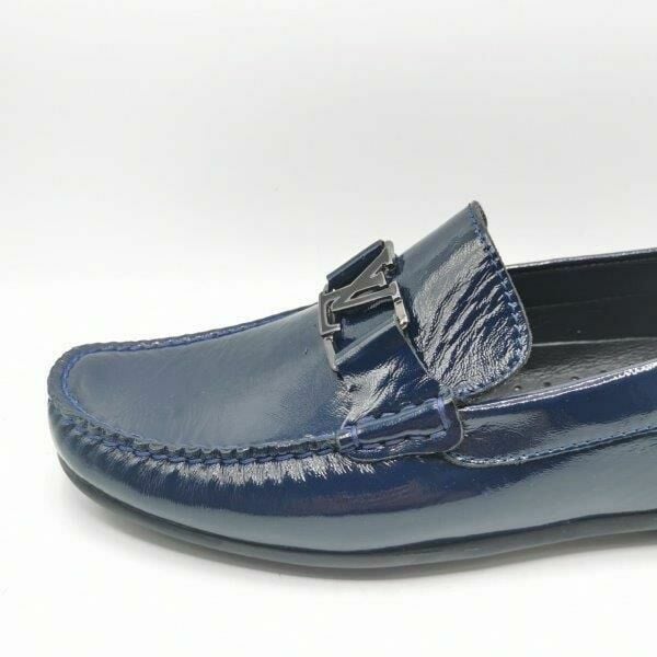 King Shoes AU247 Lacivert Rugan Erkek Ayakkabısı