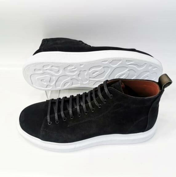 Büyük Numara Siyah Süet Erkek Bot