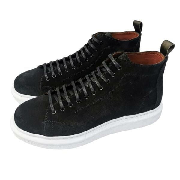 Büyük Numara Siyah Süet Erkek Bot