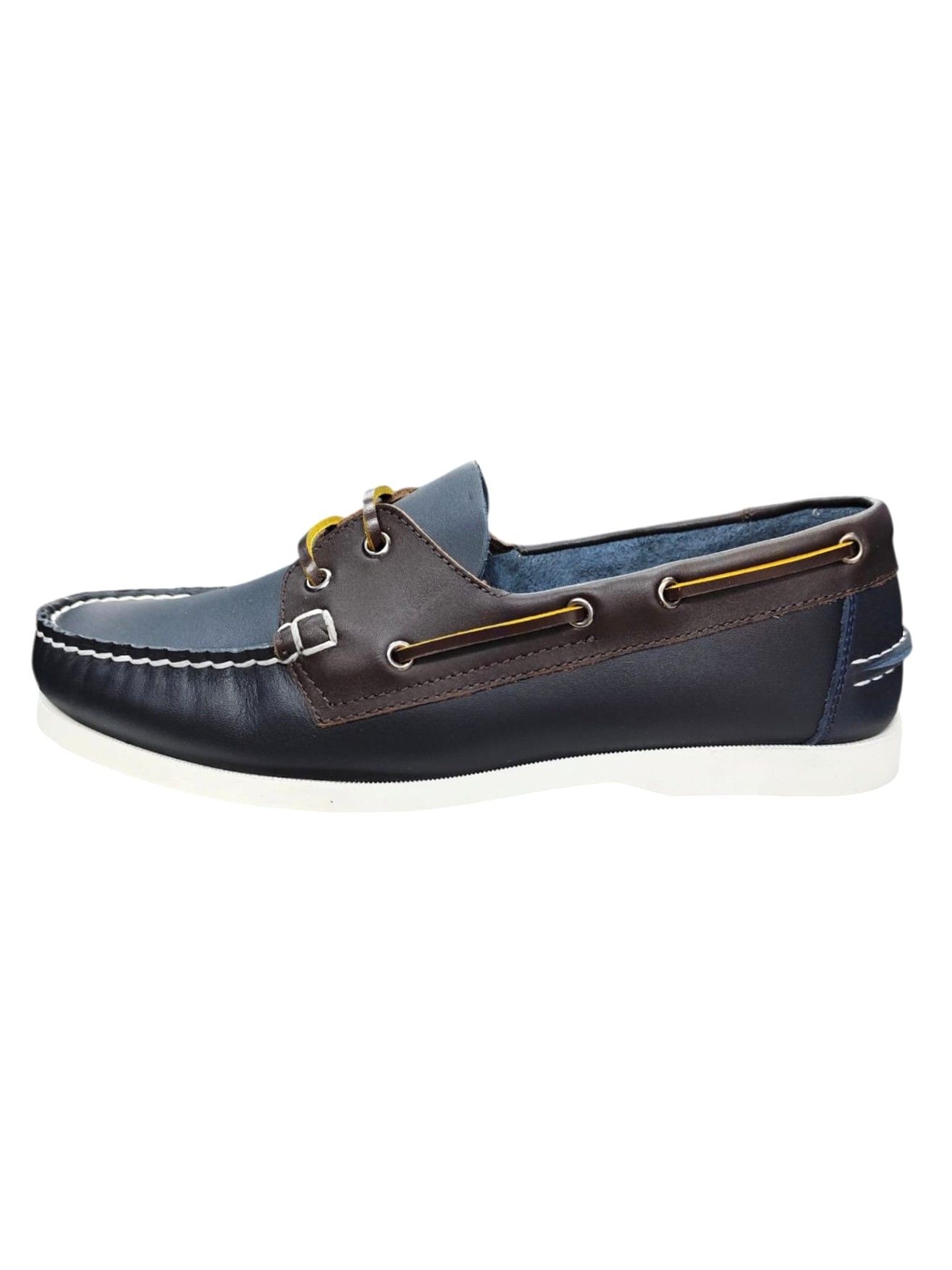 King Shoes Lacivert Kahve Tımbırlant Erkek Ayakkabı