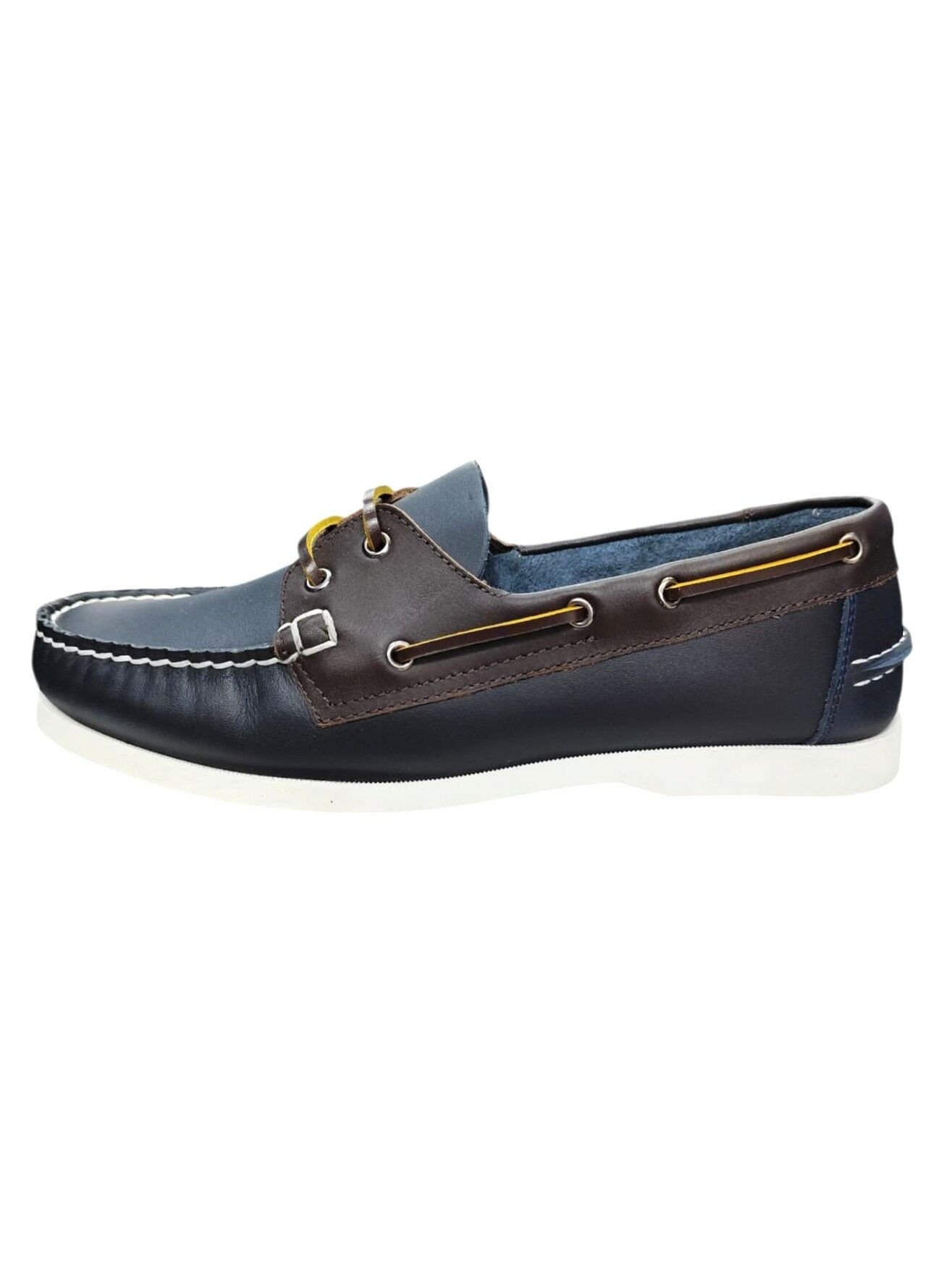 King Shoes Lacivert Kahve Tımbırlant Erkek Ayakkabı