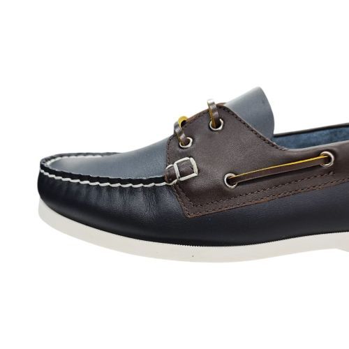 King Shoes Lacivert Kahve Tımbırlant Erkek Ayakkabı
