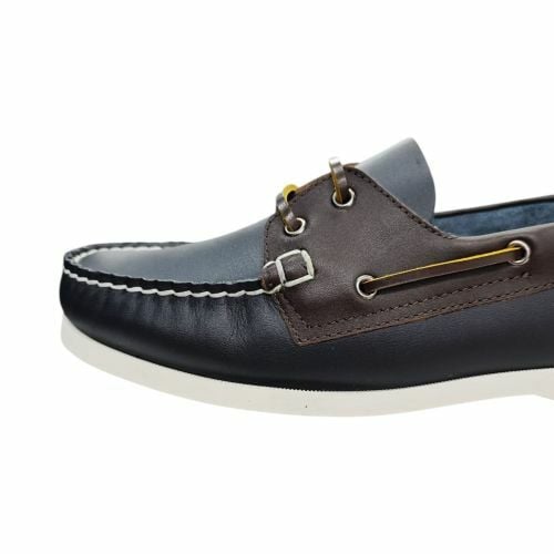King Shoes Lacivert Kahve Tımbırlant Erkek Ayakkabı
