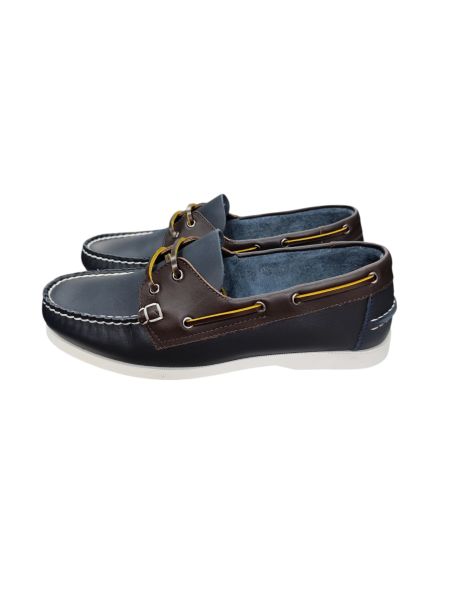 King Shoes Lacivert Kahve Tımbırlant Erkek Ayakkabı