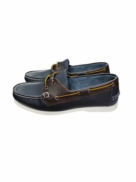 King Shoes Lacivert Kahve Tımbırlant Erkek Ayakkabı