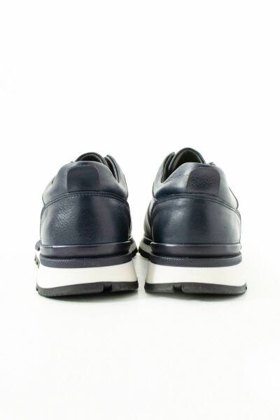 King Shoes Hakiki Deri Lacivert Erkek Ayakkabı