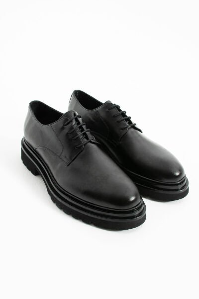 Güvener Yüksek Tabanlı Klasik Erkek Ayakkabı Siyah
