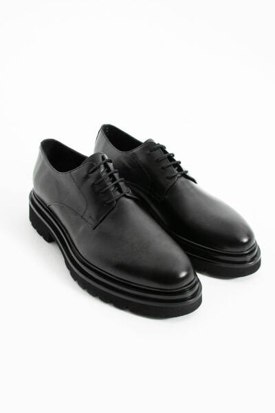 Güvener Yüksek Tabanlı Klasik Erkek Ayakkabı Siyah