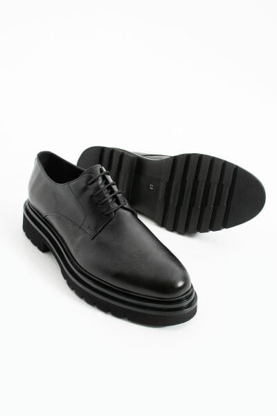 Güvener Yüksek Tabanlı Klasik Erkek Ayakkabı Siyah