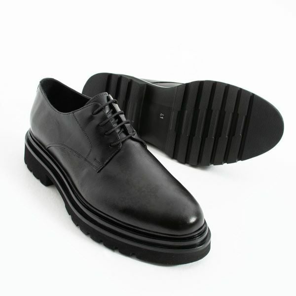 Güvener Yüksek Tabanlı Klasik Erkek Ayakkabı Siyah