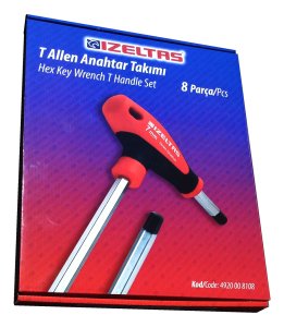 İZELTAŞ T Tipi Allen Anahtar Takımı 8 Parca