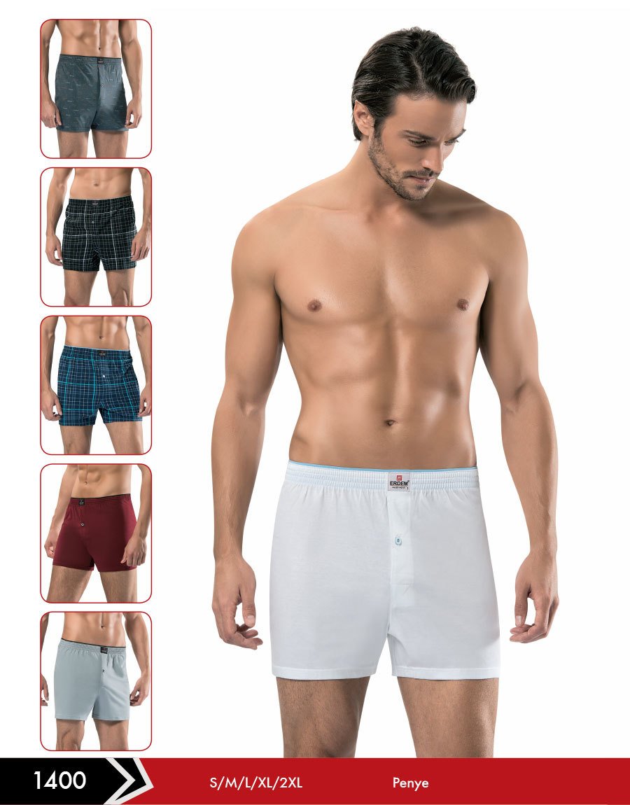 Erdem 1400 Desenli Penye Erkek Boxer