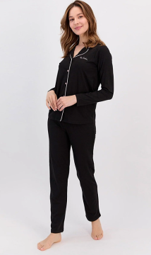 Pierre Cardin 7717 Kadın Önden Düğmeli Pijama Takımı
