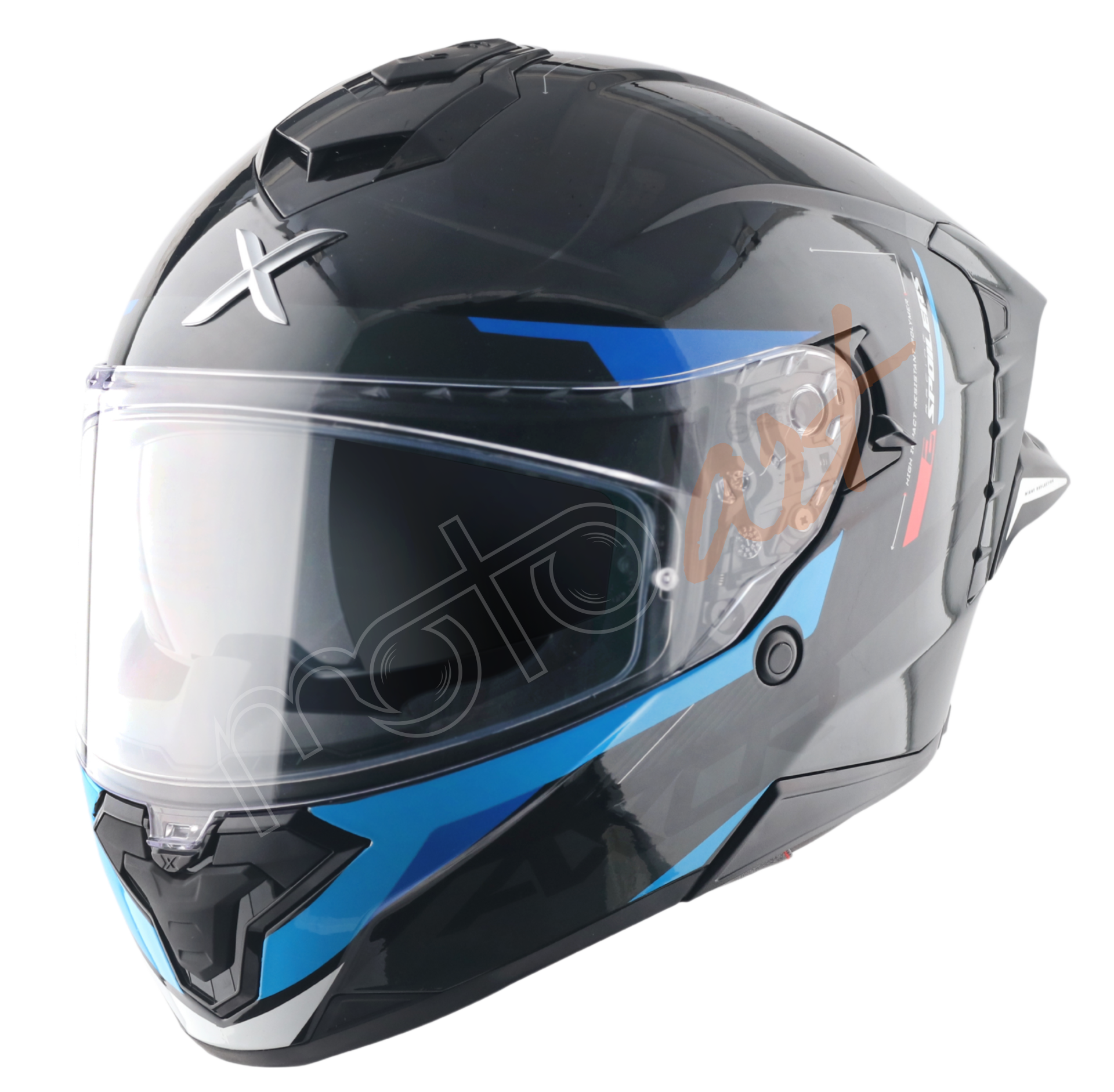 Axor Brutale Kryptic Kask Black Blue - Pinlock Dahil