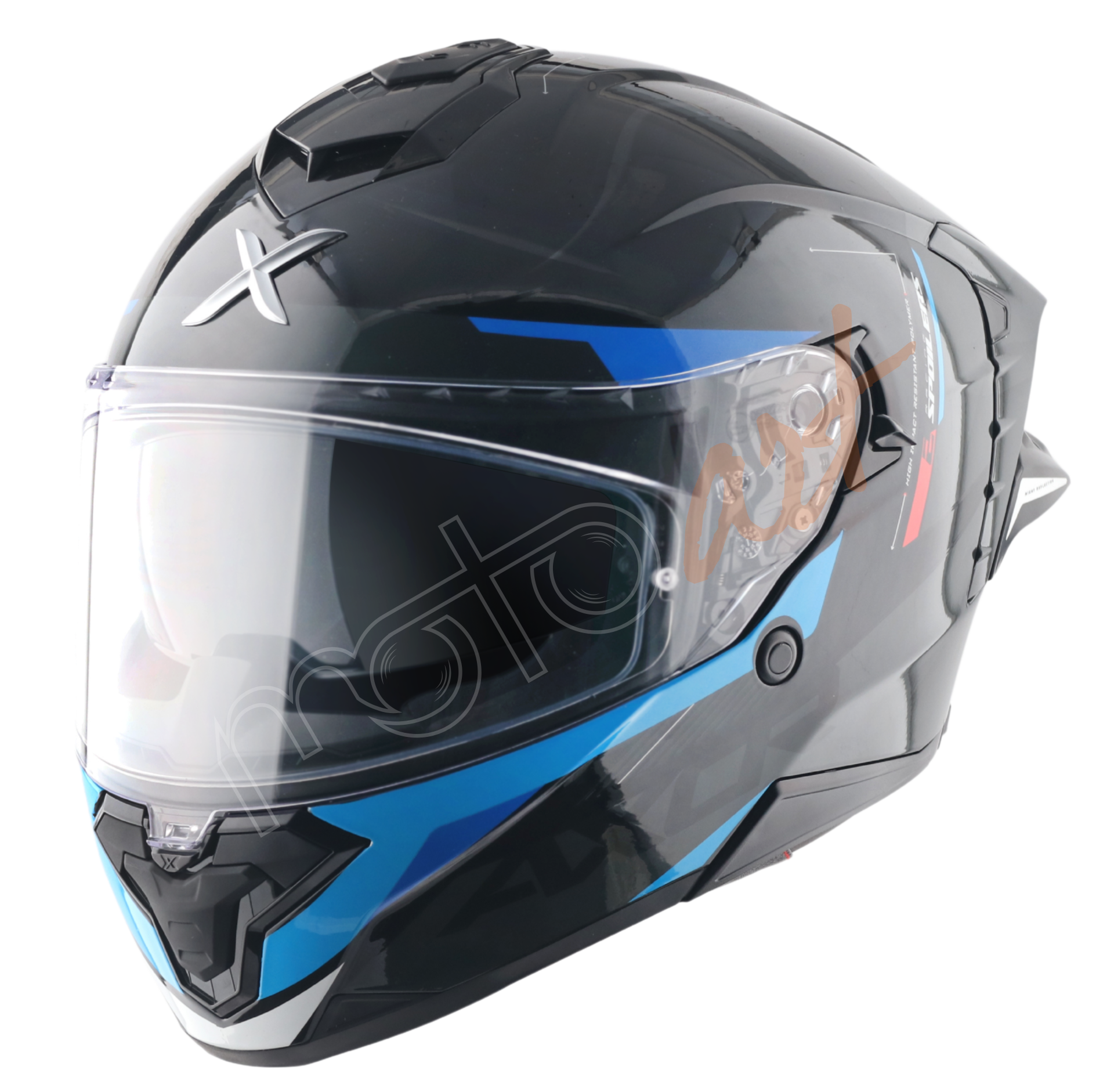 Axor Brutale Kryptic Kask Black Blue - Pinlock Dahil