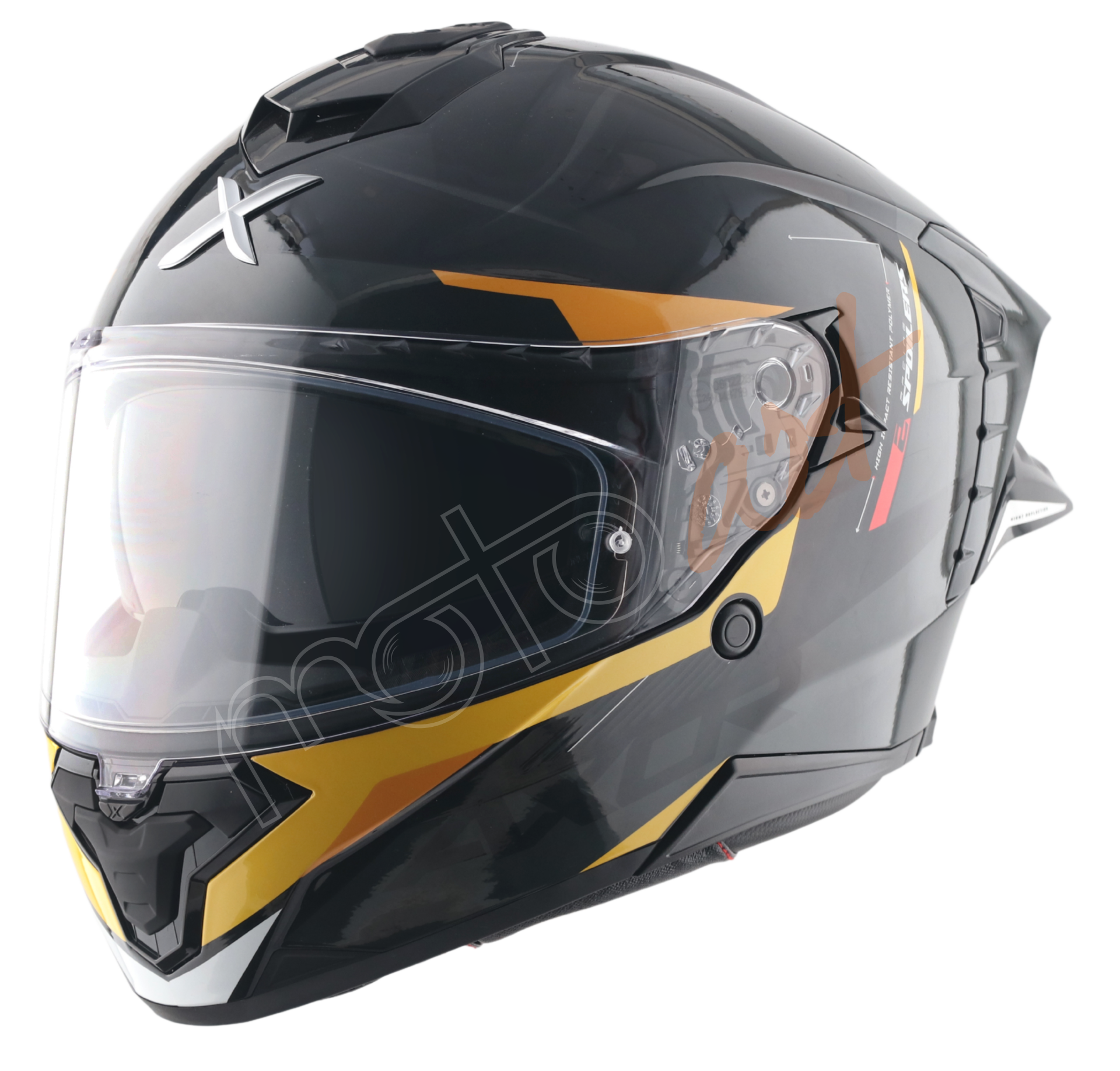 Axor Brutale Kryptic Kask Black Yellow - Pinlock Dahil