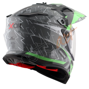 AXOR X-Cross Flash Dual Vizor Kask Mat Cool Grey Green