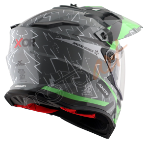 AXOR X-Cross Flash Dual Vizor Kask Mat Cool Grey Green