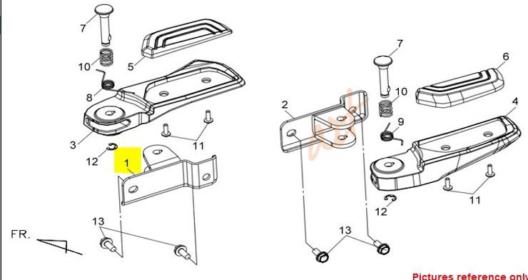 SYM SAG ARKA BASAMAK BRAKETI MAXSYM