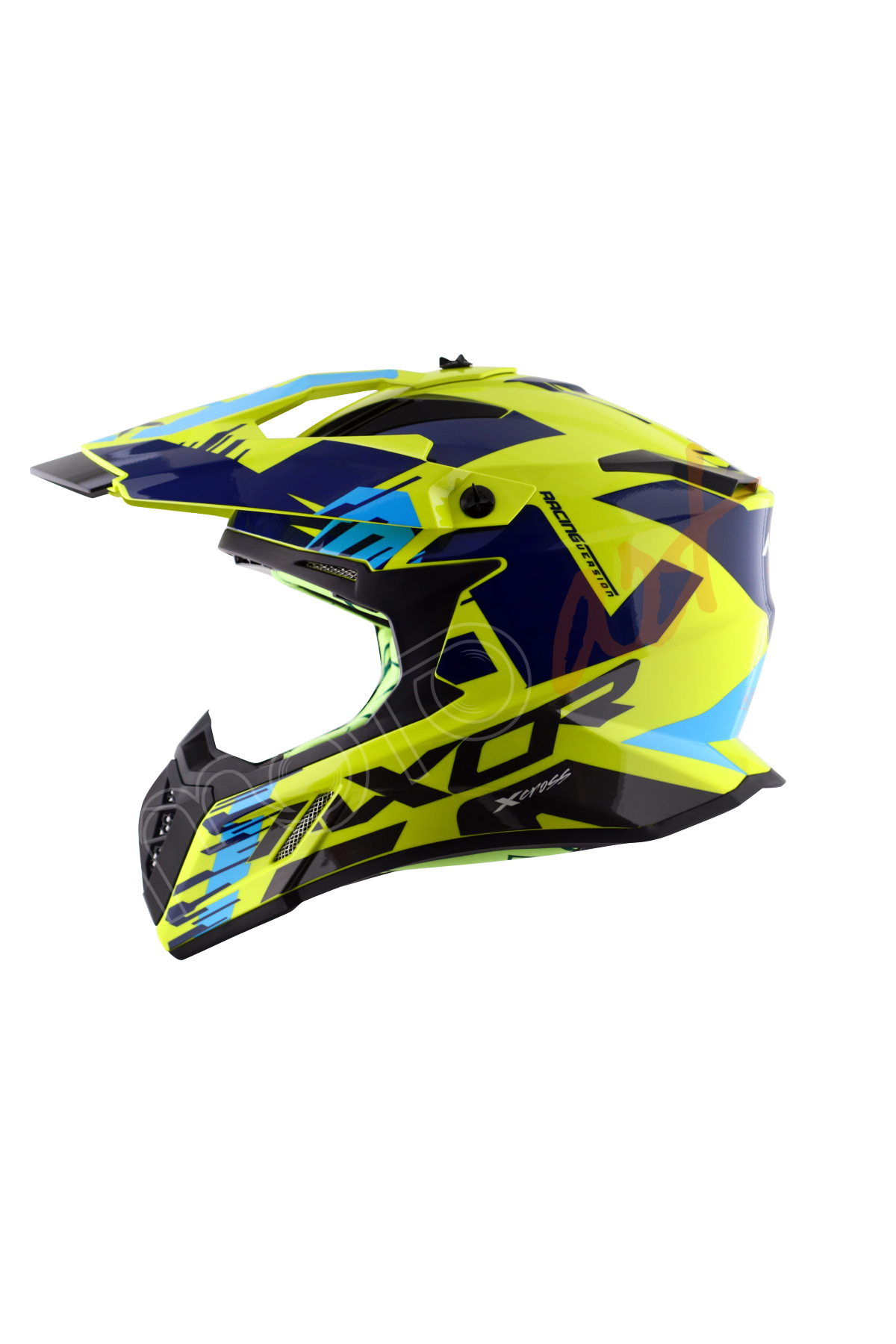 Axor X-Cross X1 Kask Neon Yellow Blue Gloss