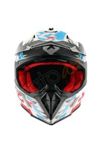 Axor X-Cross X1 Dual Vizör Kask White Red Blue Gloss