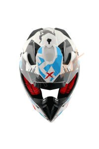 Axor X-Cross X1 Dual Vizör Kask White Red Blue Gloss