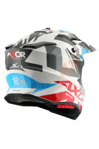Axor X-Cross X1 Dual Vizör Kask White Red Blue Gloss