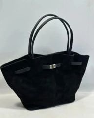 April siyah süet çanta