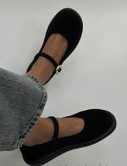 Nina siyah süet babet