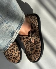 Moni süet leopar babet