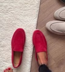 Tera kırmızı loafer