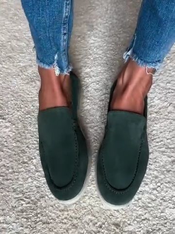 Tera haki yeşil loafer