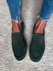 Tera haki yeşil loafer