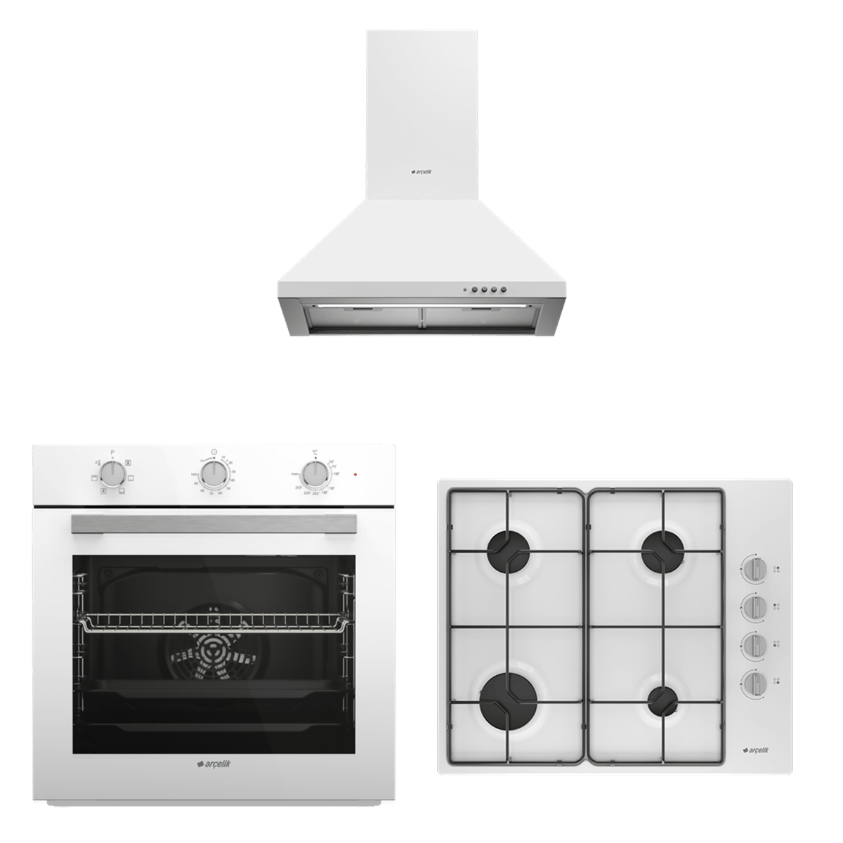 Arçelik AFRY Beyaz Ankastre Set  (AFC 231 B - P 27 YB - OMD D 611 EB)