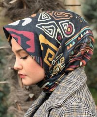 Pamuklu Yazlık Eşarp - Siyah & Sarı