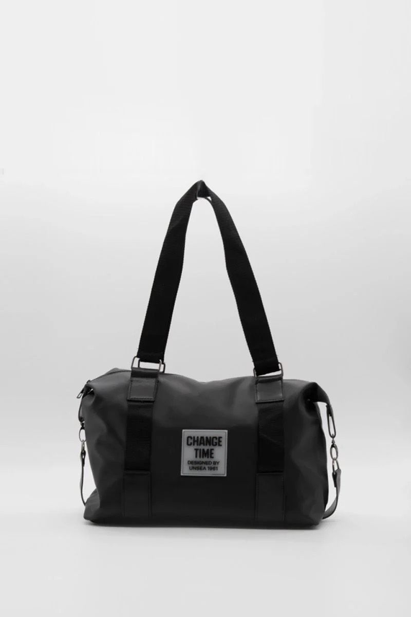 Çift Askılı Change Time Siyah Su Geçirmez Shopper Büyük Omuz Çantası