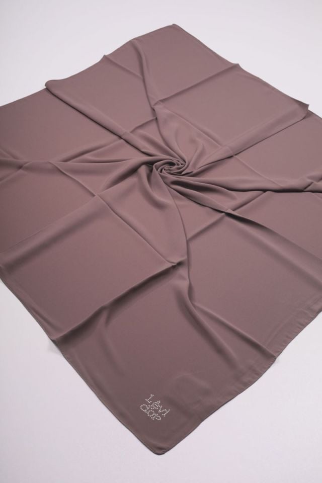 100x100 Levidor Medine İpeği Eşarp - Koyu Vizon