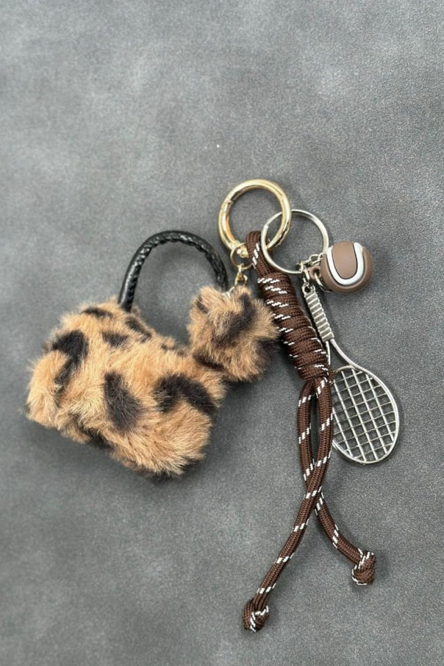 Kahverengi Leopar Charm Çanta Aksesuarları (Çanta Dahil Değildir)