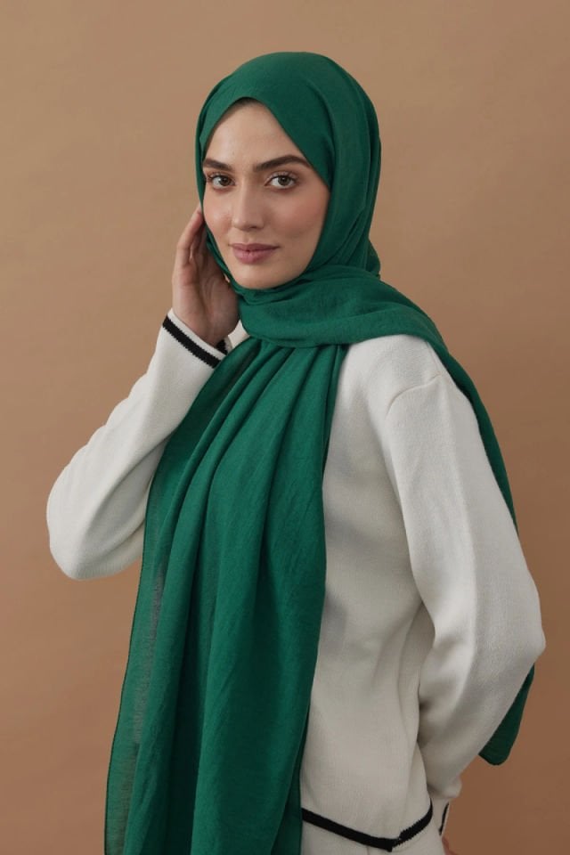 Pamuk Kraş Şal - Pastel Yeşil