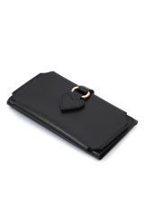 Tokalı Çıtçıt Kapamalı Telefon Bölmeli Büyük Boy Cüzdan Siyah 19x12x2 Cm