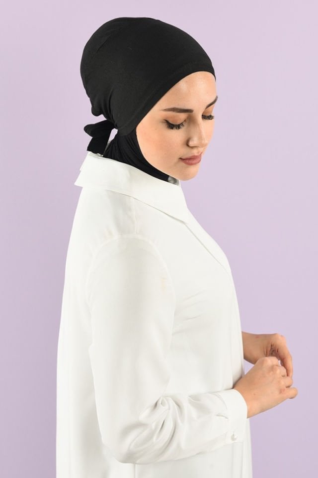 Dikişli Penye Bone - Siyah